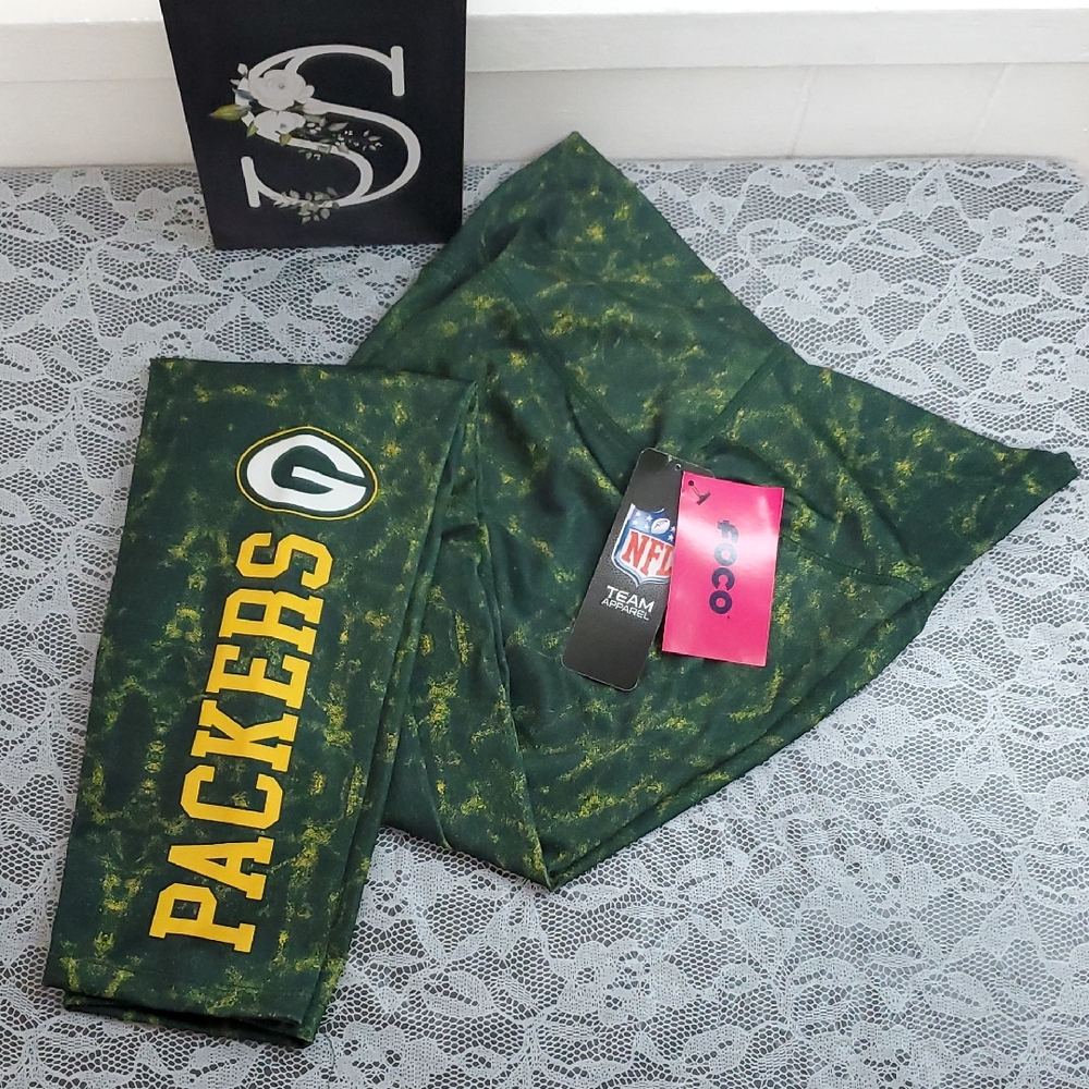 Green Packers NFL Leggings New XL